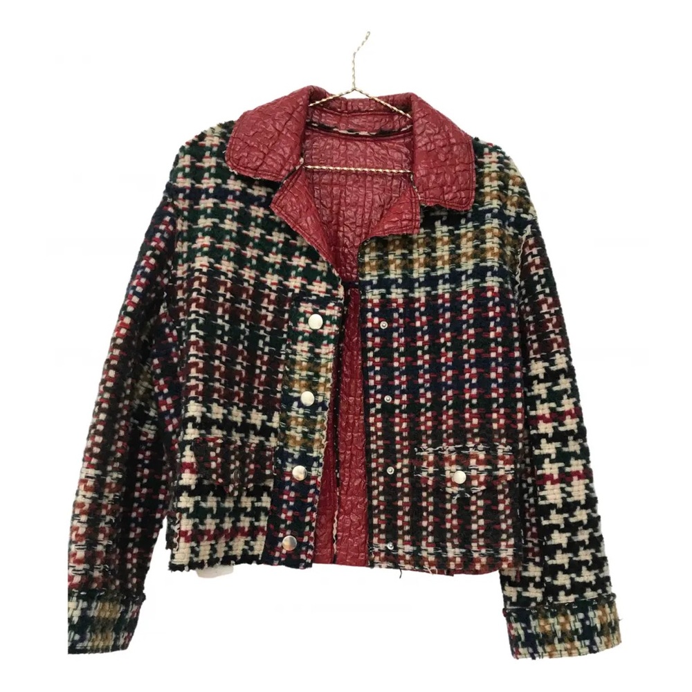 Isabel Marant Reversible Danke Multicolor Tweed Red Wool Jacket 36 RARE - Picture 5 of 5